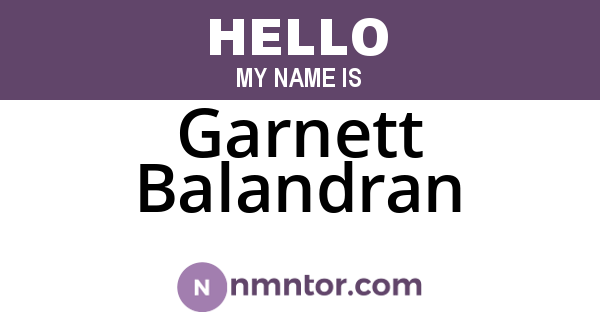 Garnett Balandran