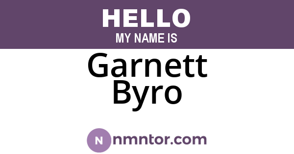 Garnett Byro