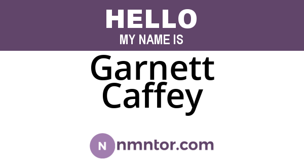 Garnett Caffey