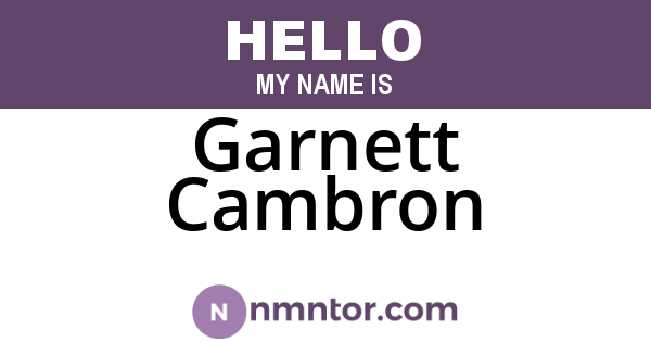 Garnett Cambron