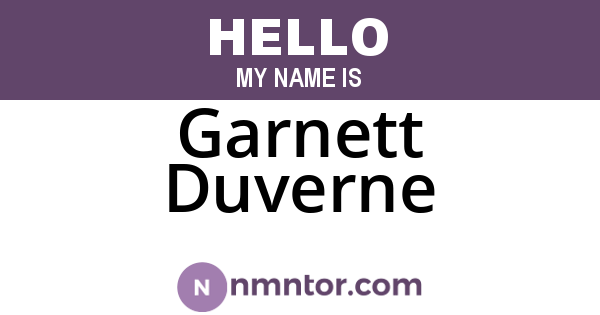 Garnett Duverne