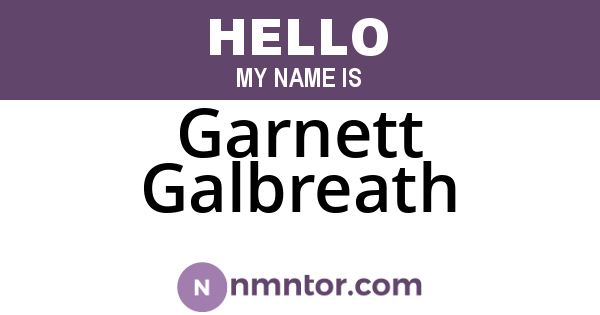 Garnett Galbreath