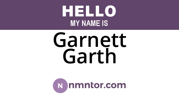 Garnett Garth