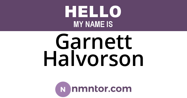 Garnett Halvorson