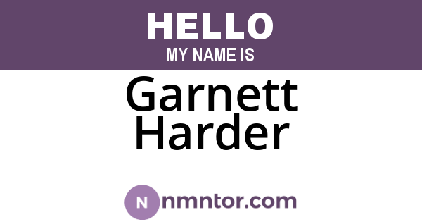 Garnett Harder