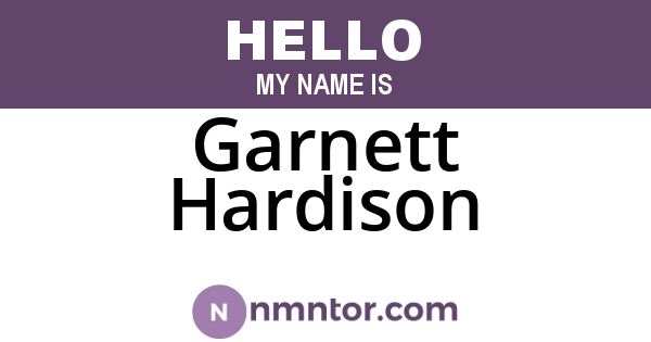 Garnett Hardison