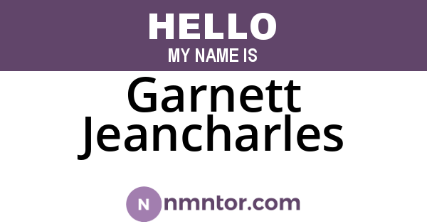 Garnett Jeancharles