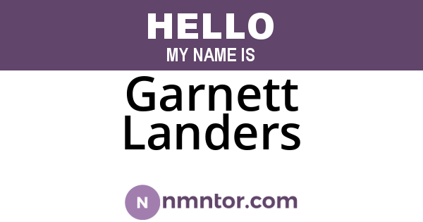 Garnett Landers