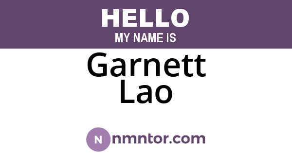 Garnett Lao