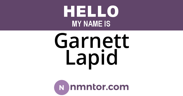 Garnett Lapid