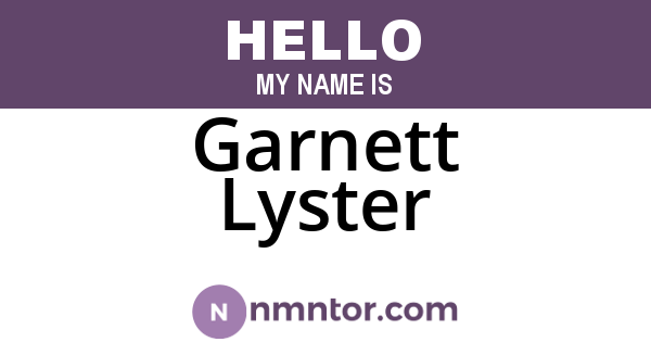 Garnett Lyster