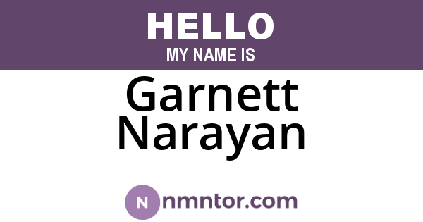 Garnett Narayan