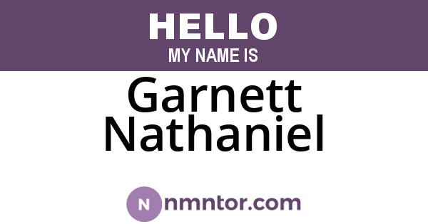Garnett Nathaniel