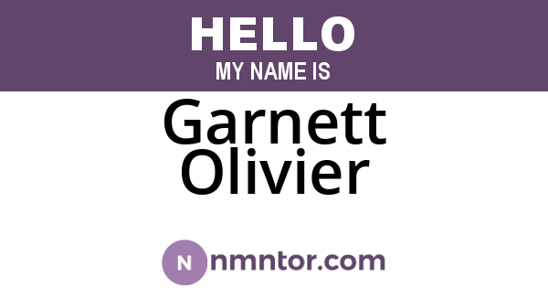 Garnett Olivier