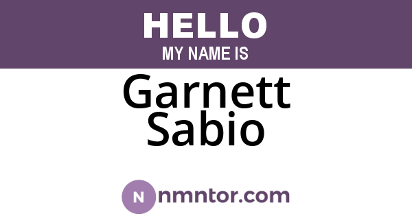 Garnett Sabio