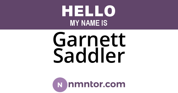 Garnett Saddler
