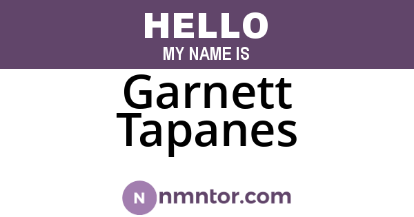 Garnett Tapanes