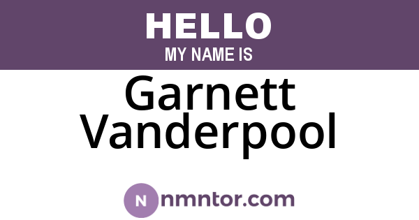 Garnett Vanderpool
