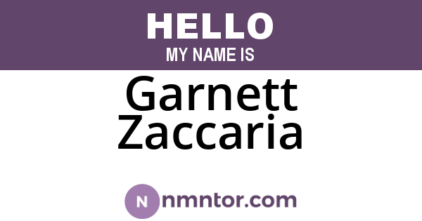 Garnett Zaccaria