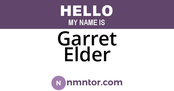 Garret Elder