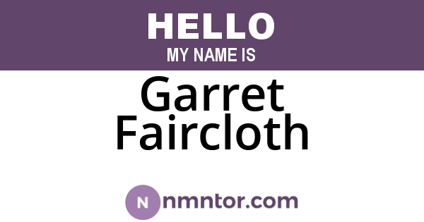 Garret Faircloth