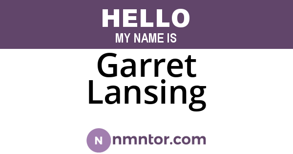 Garret Lansing