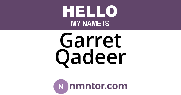 Garret Qadeer