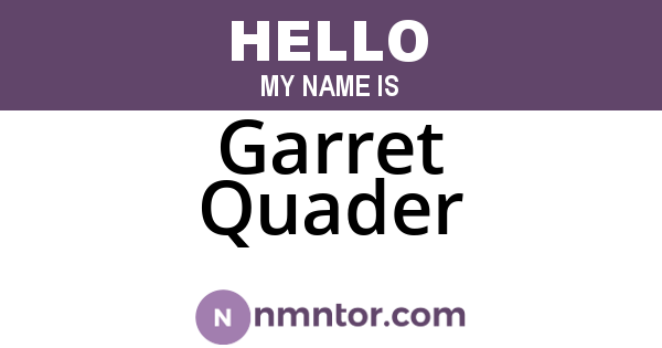 Garret Quader