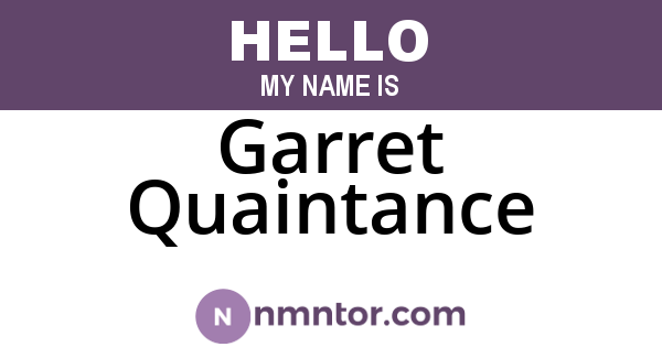 Garret Quaintance