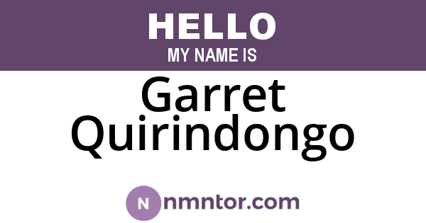 Garret Quirindongo