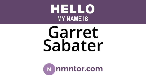 Garret Sabater