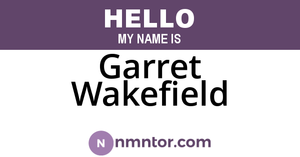 Garret Wakefield