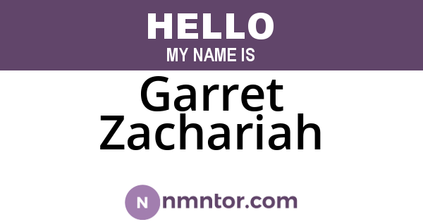 Garret Zachariah