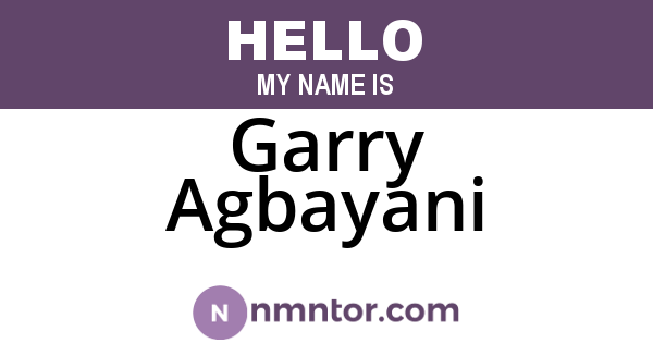 Garry Agbayani