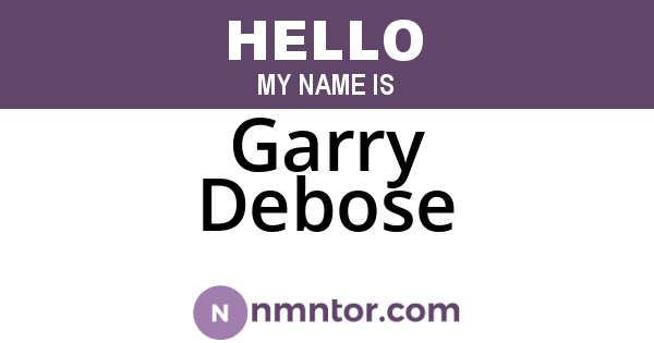 Garry Debose