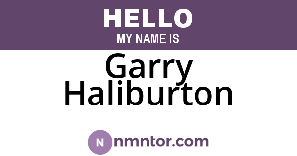 Garry Haliburton