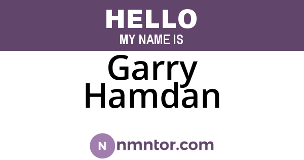 Garry Hamdan