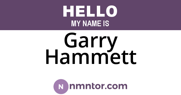 Garry Hammett