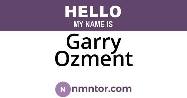 Garry Ozment