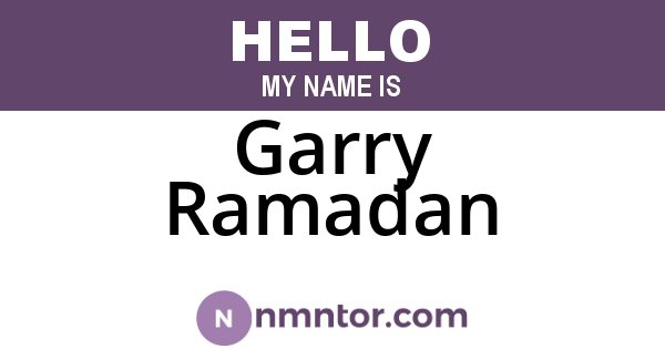 Garry Ramadan