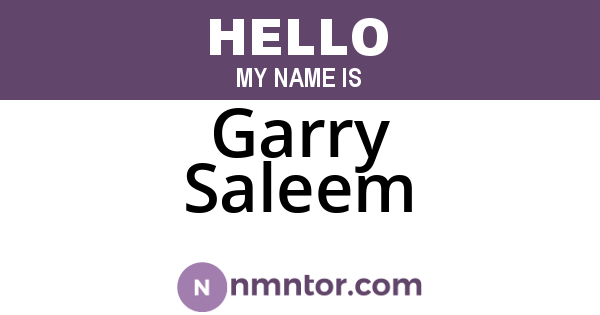 Garry Saleem