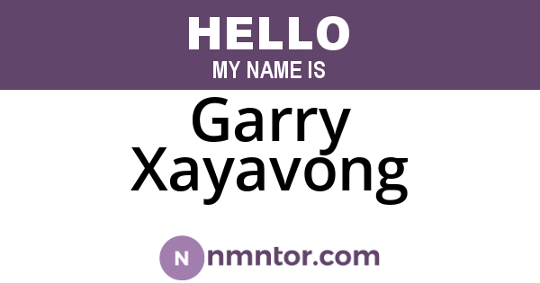 Garry Xayavong
