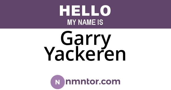 Garry Yackeren