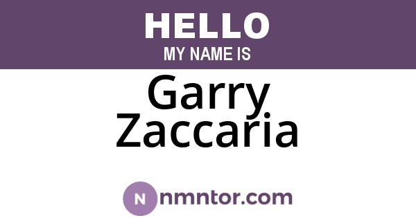 Garry Zaccaria
