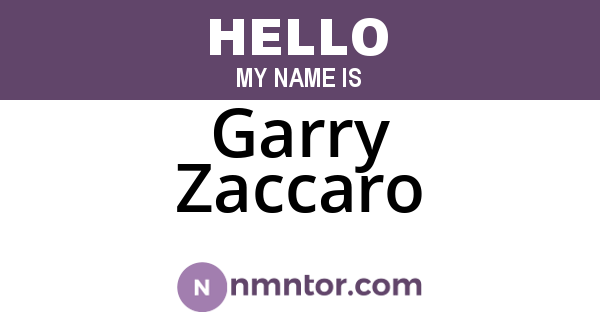 Garry Zaccaro