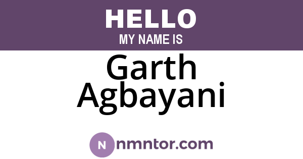 Garth Agbayani