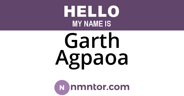 Garth Agpaoa