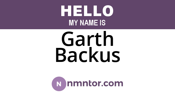Garth Backus