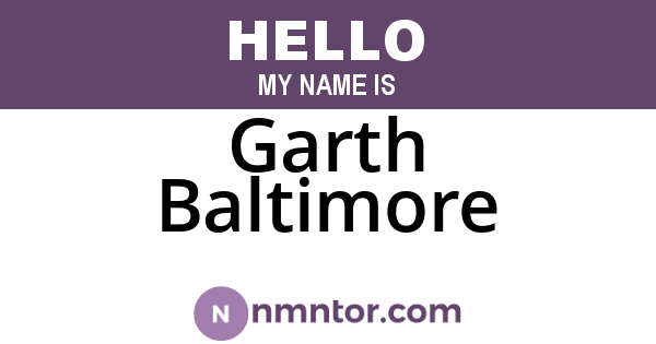 Garth Baltimore