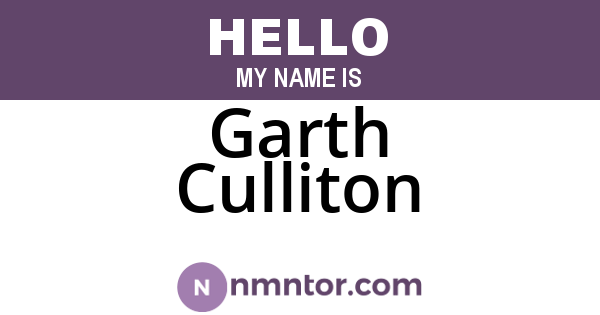 Garth Culliton